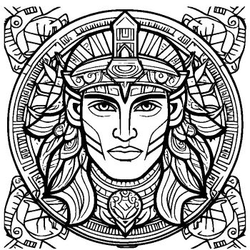 大人向けマンダラ風「古代ギリシャの勇者」の塗り絵2