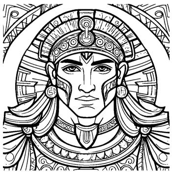 大人向けマンダラ風「古代ギリシャの勇者」の塗り絵4