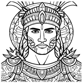 大人の塗り絵「古代ギリシャの勇者」・マンダラスタイル8
