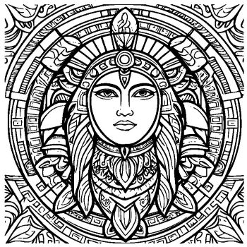 大人向けマンダラ風「古代ギリシャの勇者」の塗り絵9