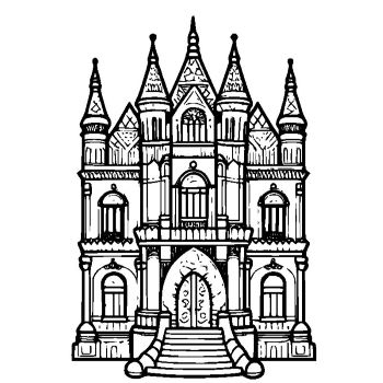 大人の塗り絵「建築物」・マンダラスタイル 9