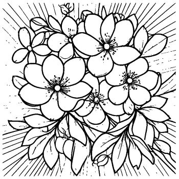 大人向けマンダラ風「花マンダラ」の塗り絵５