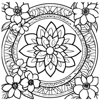 大人の塗り絵「花」・マンダラスタイル6